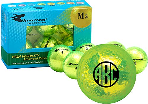 Chromax Metallic Green Monogram Personalized M5 Golf Balls - 6-Pack