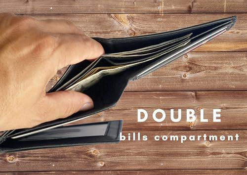 Bullz Lambskin Leather Slim RFID Signal Blocking Bifold Mens wallet- Hold upto 12 Cards, ID and Paper Bills3