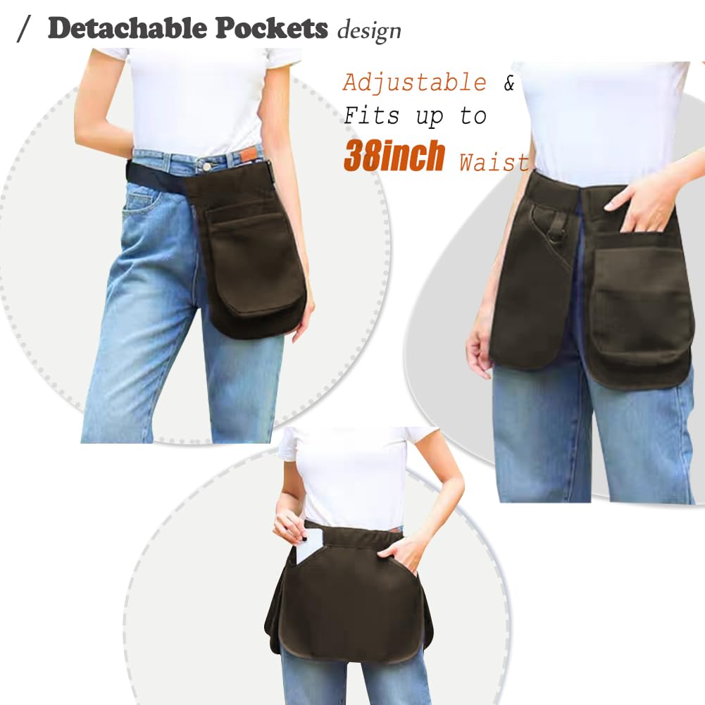 Grembiule da addestramento per cani, con tasche staccabili e cintura regolabile, tasche in vita, per donne e uomini (verde)