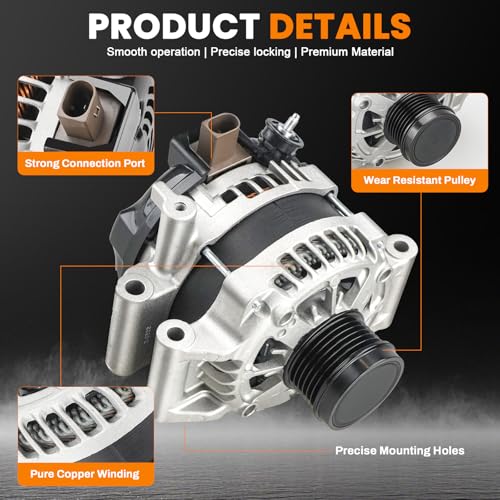 Image of 100A High Output Alternator Compatible with Toyota Camry 2018-2023 2.5L, Corolla 2018-2022 2.0L, RAV4 2019-2022 2.5L, Avalon 2021 2.5L, 12V Replace#104211-4160, 104211-4170, 27060-25010
