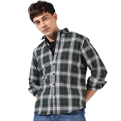 Image of CAHOOT Men's Button Up Shirt for Casual Wear | Regular Fit | Poly Lycra Shirt Crafted with Short Sleeve & Enhanced Stretch Comfort Fit for Everyday Wear