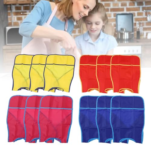 Tabliers de peinture pour enfants imperméables avec 3 poches de rangement d'art - 4