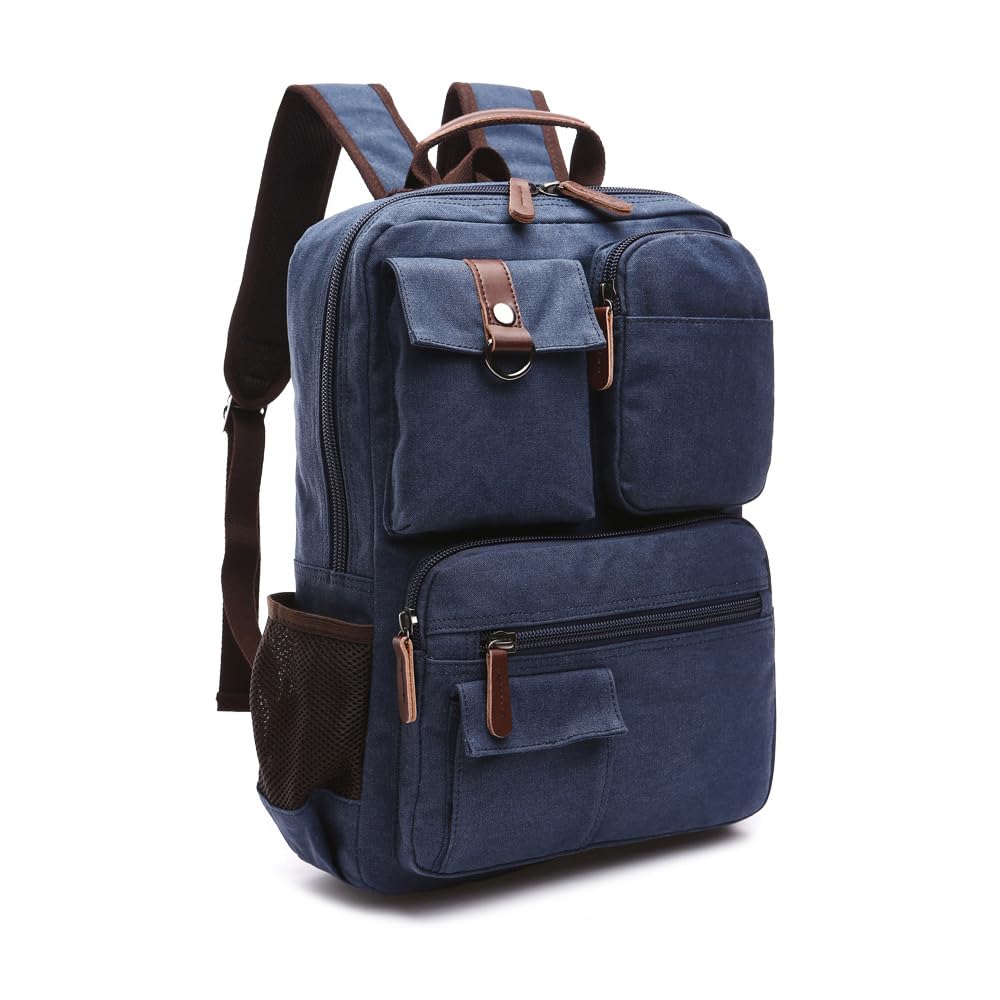 XINYASEE Vintage Mochila de lona para portátil, Mochila Senderismo Camping Colegio Retro High School Vintage Mochila Colegio Laptop Bolsa de viaje de los hombres Escuela Camping