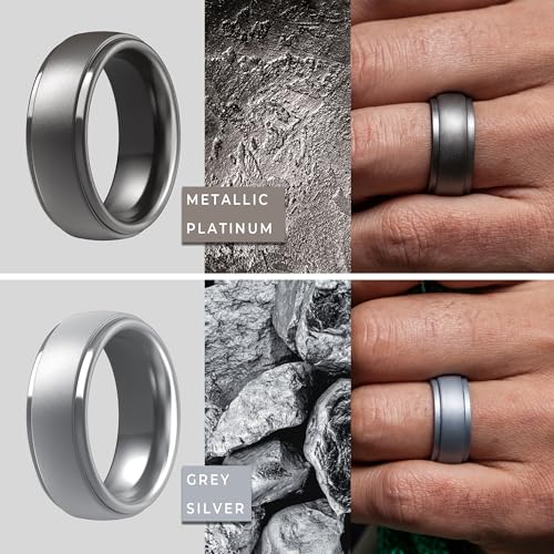 image for ThunderFit Silicone Men’s Wedding Rings, 10mm Wide 2.5mm Thick Rubbe