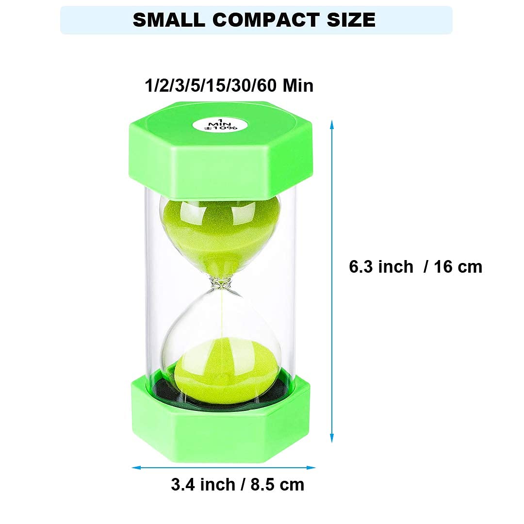 Hourglass Timer Sand Clock 2 Minute: Colorful Sand Timer 2 Minute, Small Green Sand Watch 2 Minute, Plastic Hour Glass Sandglass Timer for Kids, Games, Decor, Classroom, Kitchen, Toothbrush Timer - Image 6