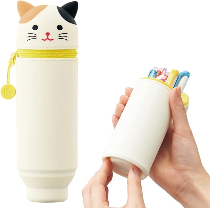 HTGWCG Kawaii Federmäppchen - 2-in-1 Silikontasche Mit Tierdesign Für Kinder