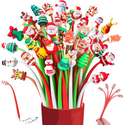 SAYAYA 32 Packs Christmas Bobblehead Pens Bulk, Christmas Fidget Pens