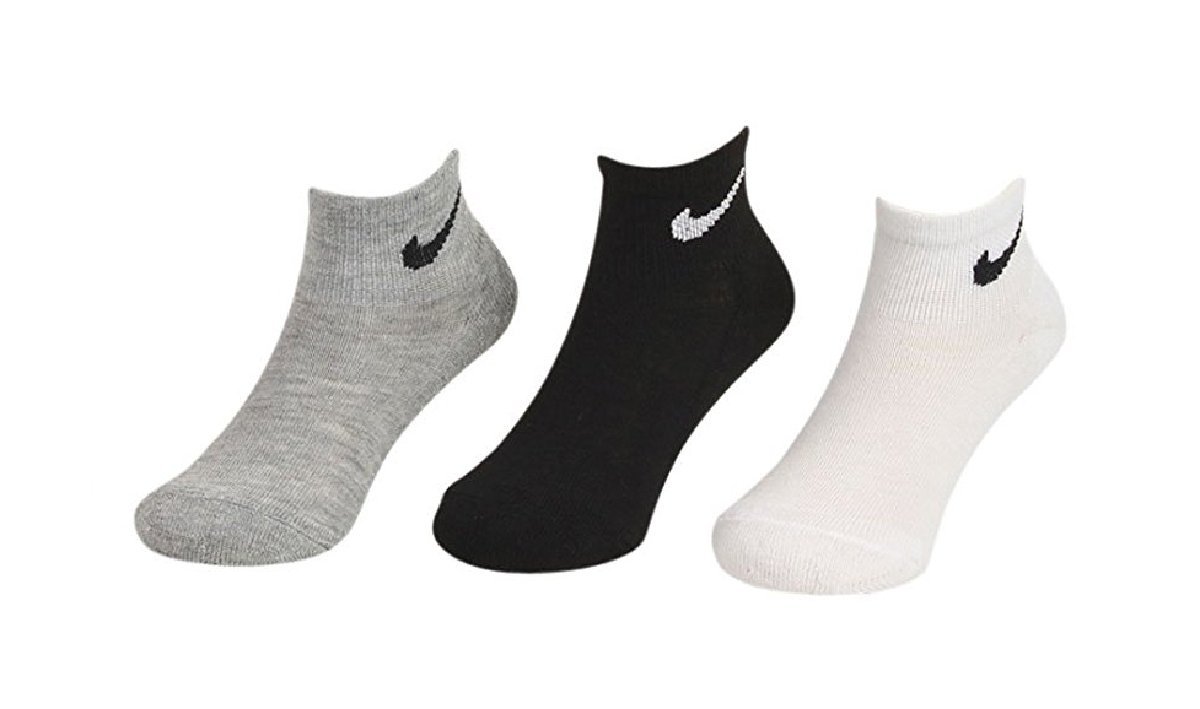 NIKE Boys Young Athletes Toddler Kids Cushioned 3-pair Low Cut Shoes 7c-10cy/4-5 (Sock Size), Multi Coloured