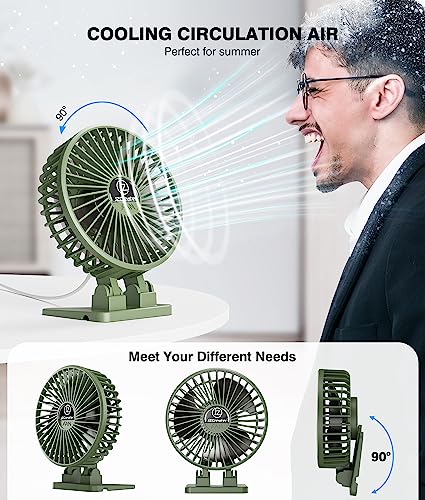 Jzcreater Usb Desk Fan, Mini Fan Portable, 3 Speeds Desktop Table Cooling Fan, Plug In Power Fan, Small Fan Strong Wind, Quiet Personal Small Usb Fan For Home Desktop Office Curise Travel, Army Green #TOP3