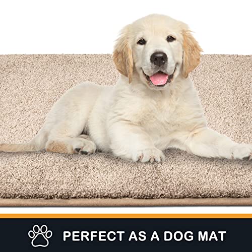 PURRUGS Dirt Trapping Door Mat 24" x 35.5", Non-Slip Machine Washable Entry Rug, Shoe Scraper, Dog Doormat, Super Absorbent Welcome Mat for Front & Back Door, Muddy Shoes & Paws, Taupe
