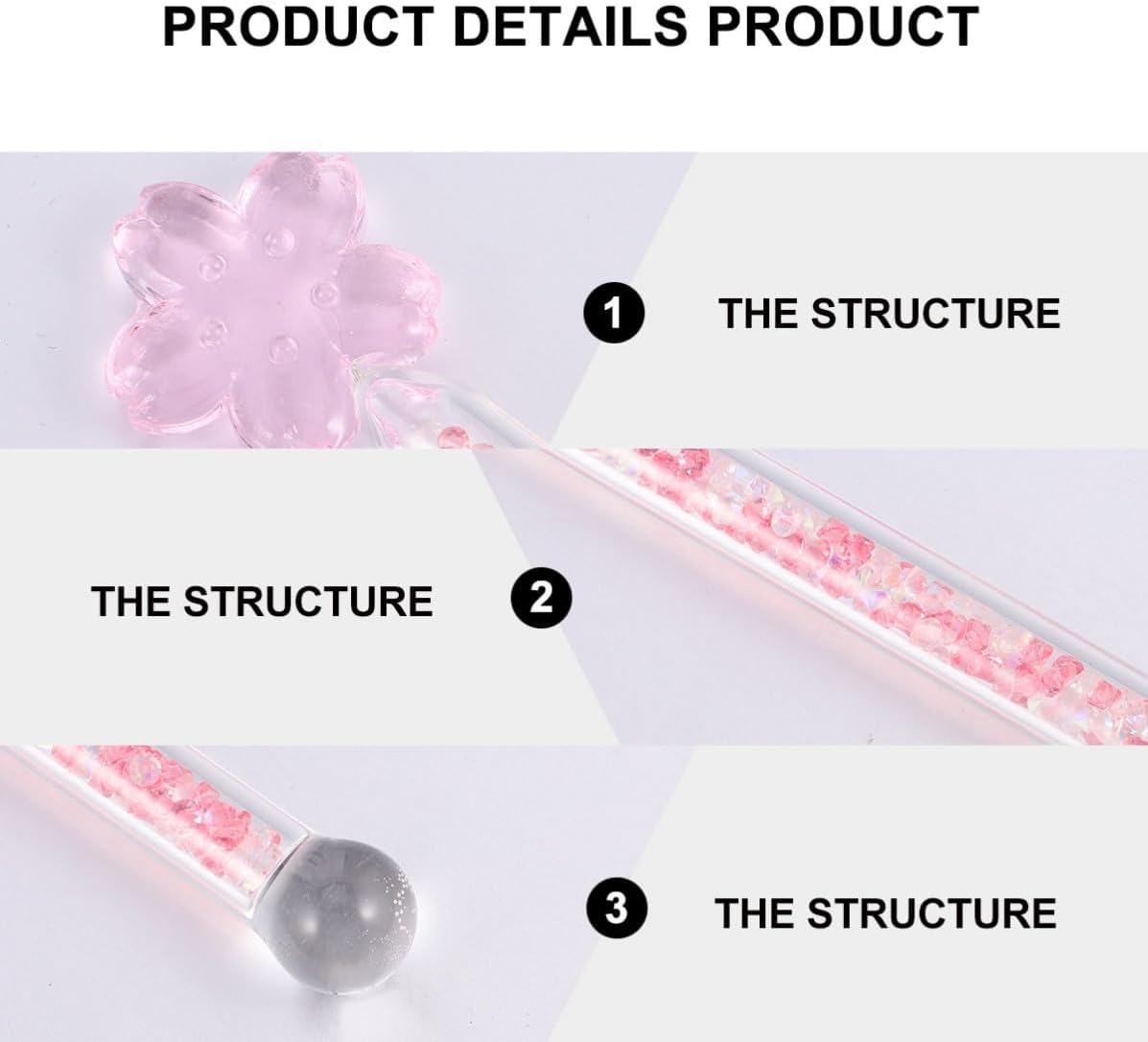 Cherry Blossom Sparkling Glass Swizzle Stick Pink Kitchen