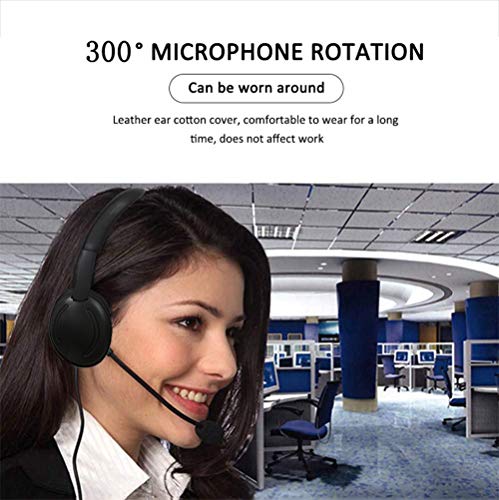 KKshop Cuffie USB con Microfono, Cuffie Business con Cancellazione del Rumore e Controllo del Volume, PC Cuffie per Call Center/Ufficio/Chiamate in Conferenza/Chat per Corsi Online