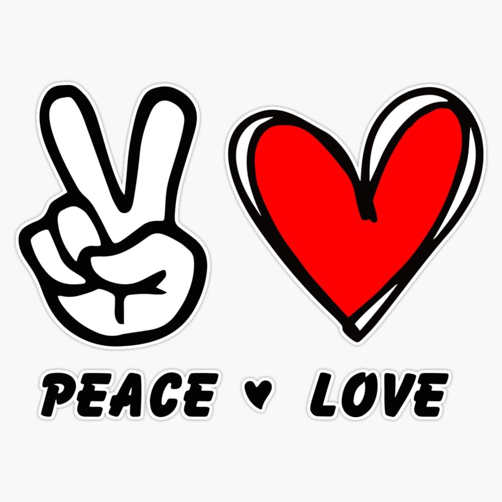 Amazon.com: Peace Love Sticker Bumper Sticker Vinyl Decal 5