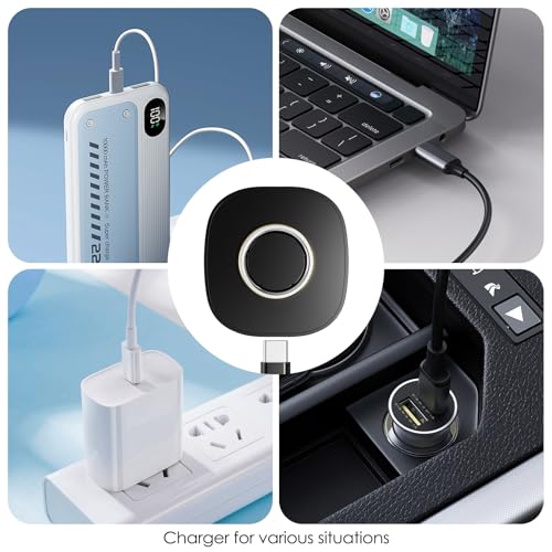 WONJOY 600mAh Wireless Charging Case Compatible with Oura Ring Gen4 Charger Portable Travel Charging Box for Smart Ring, Fast Charging Dock with USB-C Cable (Black Charger, Size 7) by WONJOY - Image 7