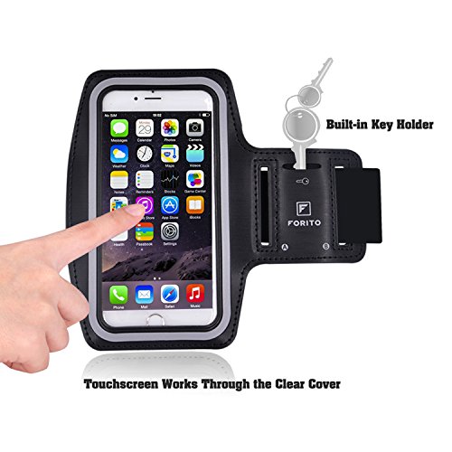 Forito Sport Armband For Apple Iphone 6 /6S & For Iphone 7(4.7 Inch) Also Fits For Iphone 5/5S/5C, For Galaxy S4 + Key Holder, Best For Gym, Workouts, Sports Running (Black) #TOP1