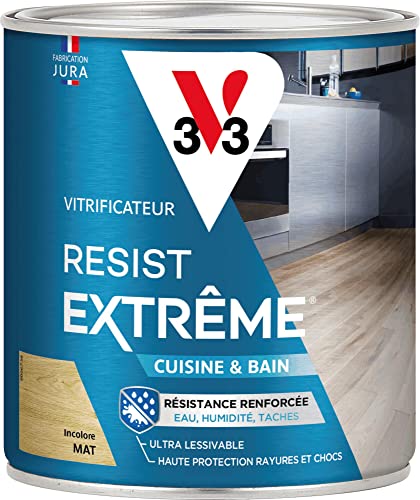V33 Vitrificateur parquets Résist extrême cuisine & bains, Incolore mat, 0,75L