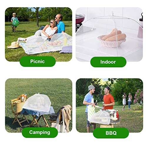 Fooen (6 Pack) Pop-Up Outside Picnic Mesh Food Covers Tent Umbrella For Outdoors And Camping Food Net Cover Keep Out Flies Mosquitoes Ideal For Parties Bbq, Reusable And Collapsible 17 X 17Inches #TOP2