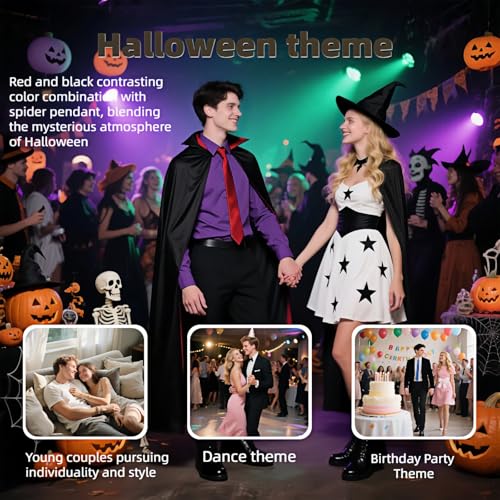 2-Pack Spider Friendship Bracelets for Couples, Halloween Jewelry Gift - Stretchable Adjustable Crystal Bead Bracelet with Heart Charm, Love Promise Bracelet for Him Her Best Friend4