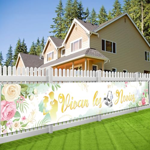 DPKOW Boda Decoración Pancarta Oro Verde, Elegante Letrero Bienvenida 270 * 40 cm