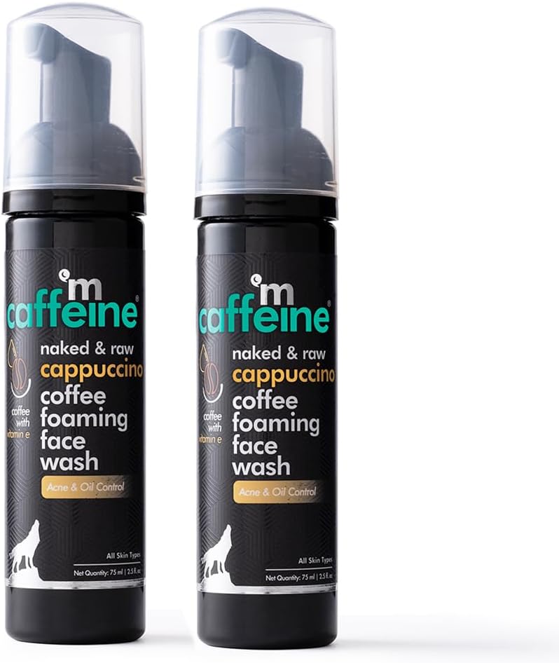 mCaffeine Coffee Foaming Face Wash for Oily Skin | Anti Acne Face Wash for Oil Control & Acne Prone Skin | For Men & Women | Daily Use Face Cleanser for Hot & Humid Weather | Pack of 2, 150ml