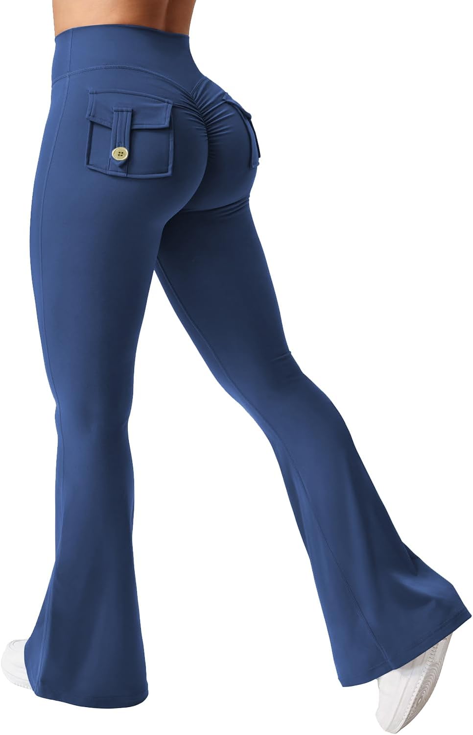 Yuerlian Flare Leggings with Pockets for Women Scrunch Workout Leggings Butt Lifting Gym Yoga Pants