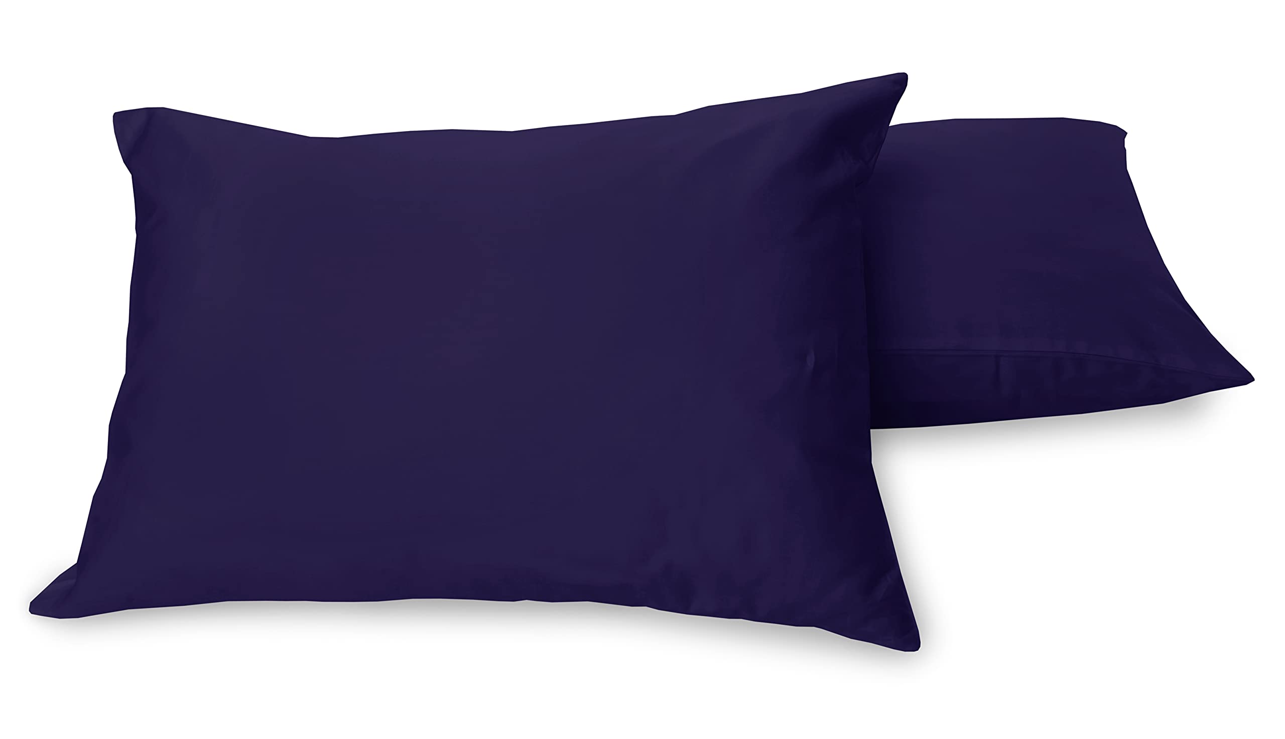 180 Thread Count 100% Pure Cotton Percale Pillowcase Pair (Navy)