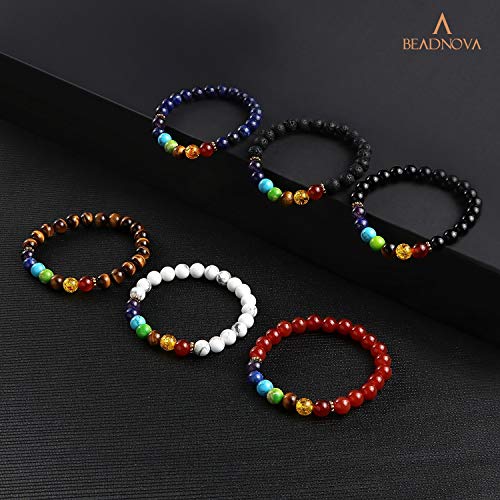 Image of BEADNOVA Blue Lapis Lazuli Beads Natural Crystal Beads Stone Gemstone Round Loose Energy Healing with Crystal Stretch Cord for Jewelry Making (4mm, 90-92pcs)