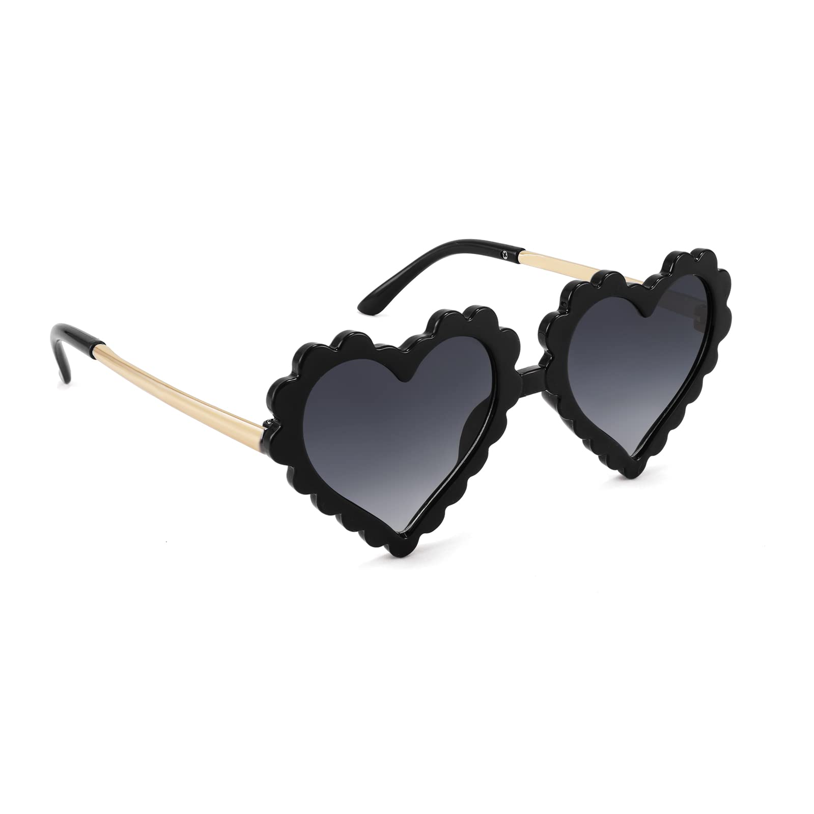FEISEDY Kids Heart Shaped Sunglasses for Toddler Girls Boys Party Holiday Outdoor Beach UV 400 Protection (Age 1-10) B4102