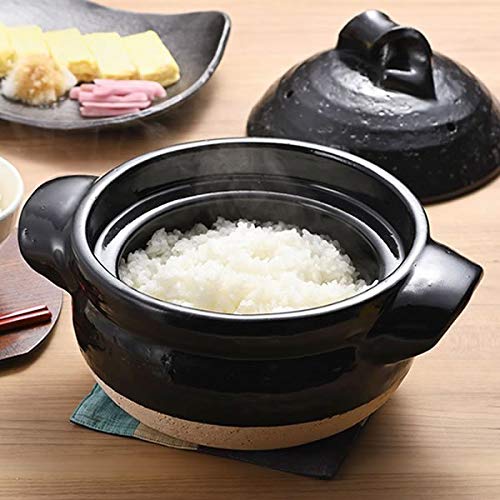 雲井釜　信楽焼陶製　黒楽三合炊御飯鍋 信楽 雲井窯 ご飯釜 黒楽 3合炊