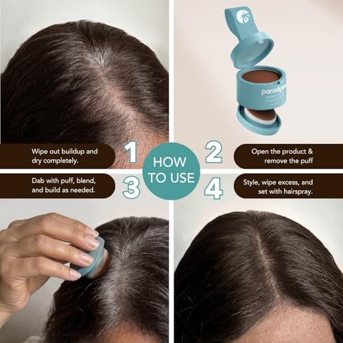 Image of Paradyes Cover Up Powder Dark Brown Instant Root Tint | Covers Grey Roots & Bald Spots Instantly for Women & Men | Long-Lasting | Matte Finish | Easy Application | 4gm