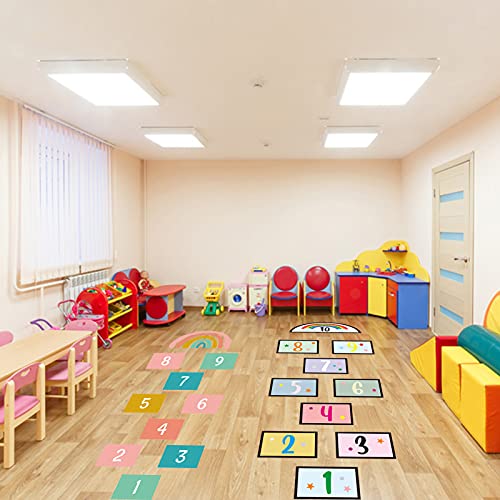 20Pcs Funny Number Hopscotch Game Floor Stickers, Kmotasuo Creative Cartoon Floor Decals For Kids, Diy Digital Grid Game Wall Decal For Bedroom Ground Corridor Nursery #TOP2