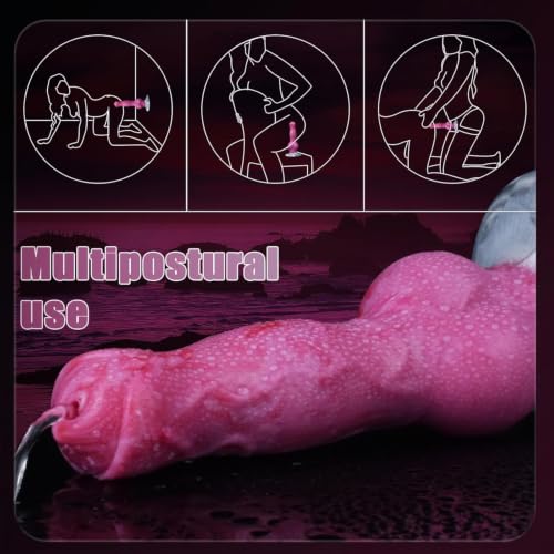 Image of Squirting Dog Knot Dildo Realistic Wolf Ejaculating Pink Dildos with Powerful Hands-Free Suction Cups Simulated Animal Dildos Adult Sex Toys Anal Plug for Beginners Men Women Couples