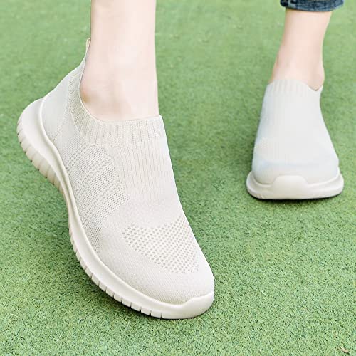 Image of konhill Womens Slip On Sneakers Lightweight Knit Walking Shoes