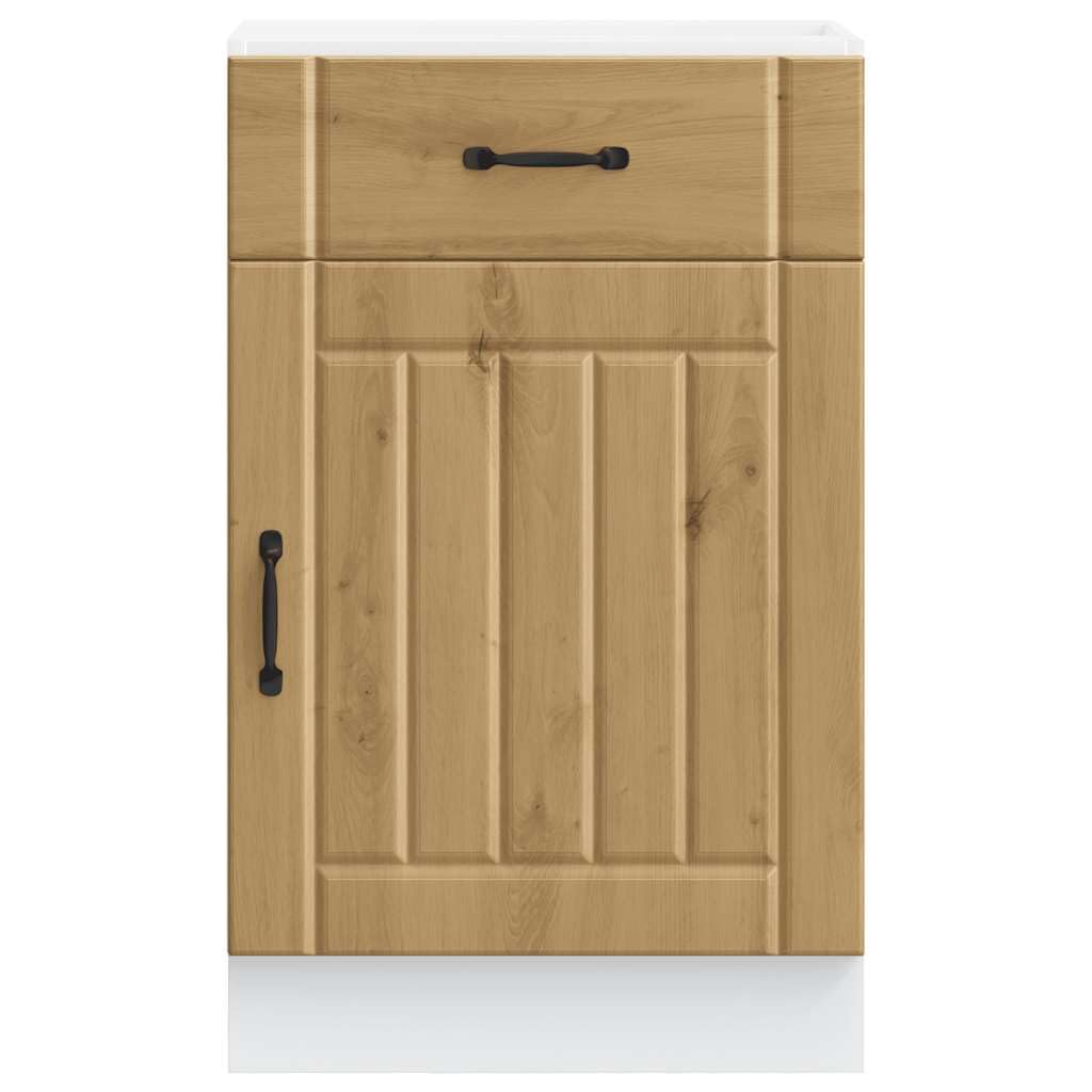vidaXL Küchen-Unterschrank Lucca Artisan-Eiche Holzwerkstoff, Spülenunterschrank, Schrank Küche, Lagerschrank, Unterschrank für Küche, Küchenzeile
