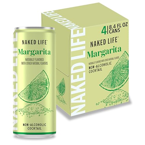 Naked Life Non-Alcoholic Drinks, Margarita, Zero Sugar, Low Calorie, Alcohol-Free Cocktails 4 pack,...
