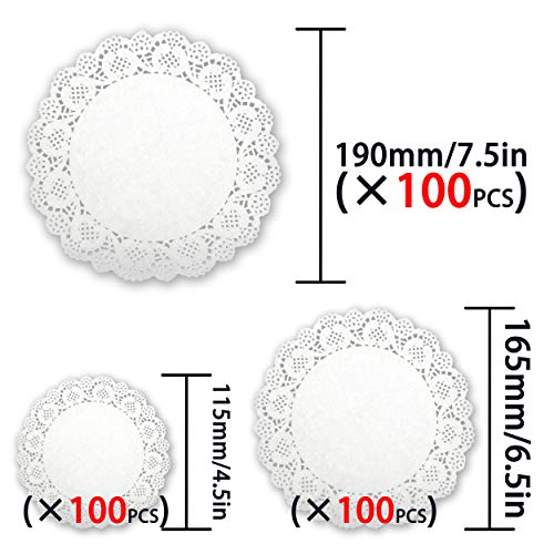 INHEMING Centrini di Carta in Pizzo Rotondi,300