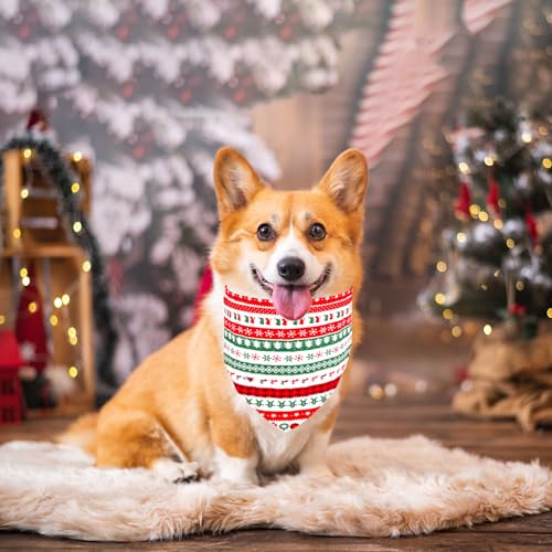 SRIZIAN 2 Pcs Christmas Dog Bandanas, Adjustable Triangle Cat Dog Neckerchief, Triangle Scarfs with Pumpkin Pattern, Dog Christmas Costumes for Small Medium Large Dogs - Image 4