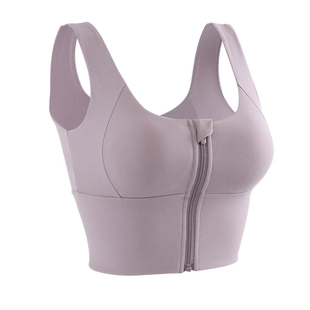 enakshi (label) Womens Front Zip Sport Bra Comfy Padded Shapewear Stretch Crop Top Vest S Light Purple |Clothing, Shoes & Accessories |Womens Clothing |Intimates & Sleep |Bras & Bra Sets-picture-41