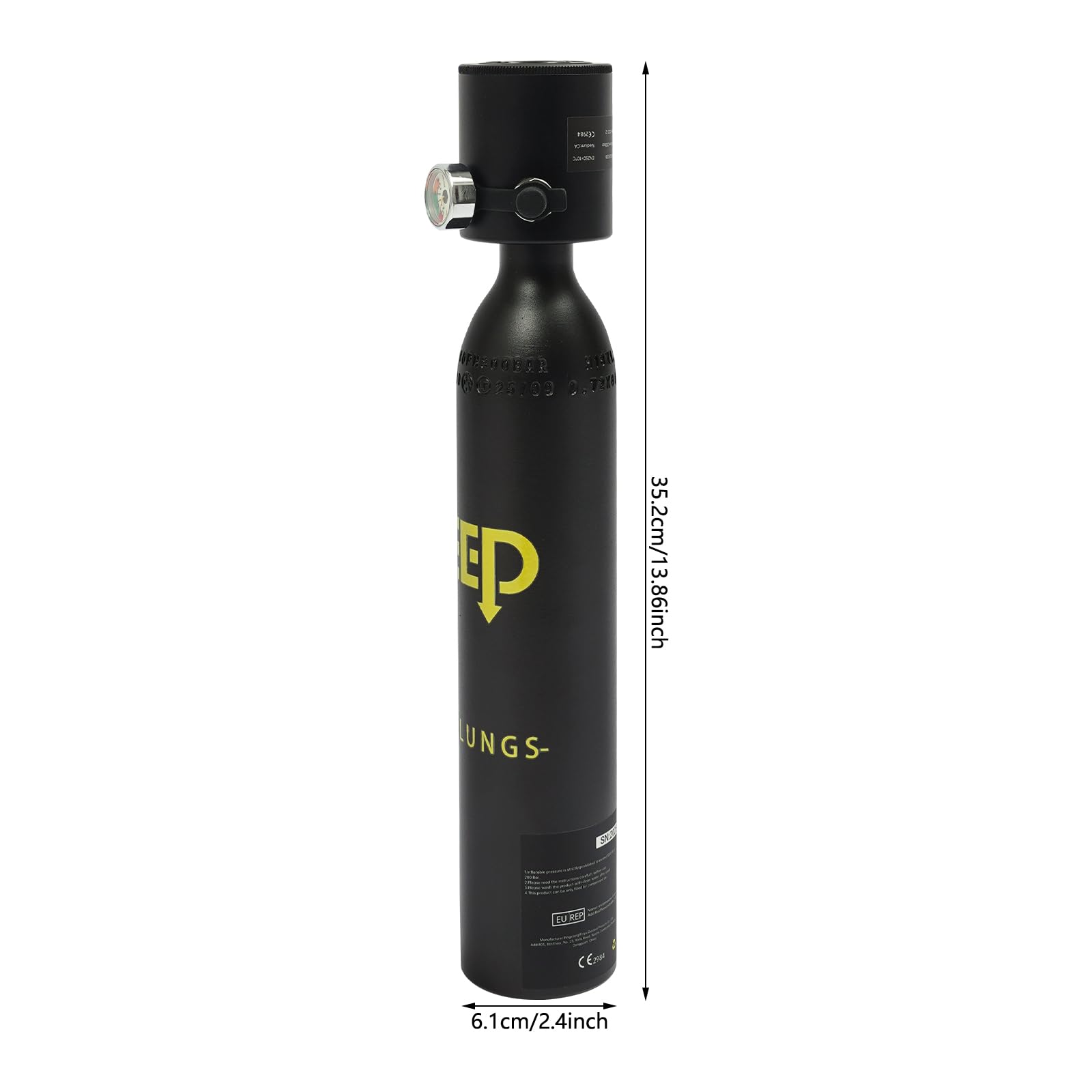 Equipo de buceo, minibotella de buceo de 0,5 L con máscara de buceo, agua poco profunda, botellas pequeñas de buceo, mini botella de oxígeno con máscara de esnórquel de cara completa, adecuada para