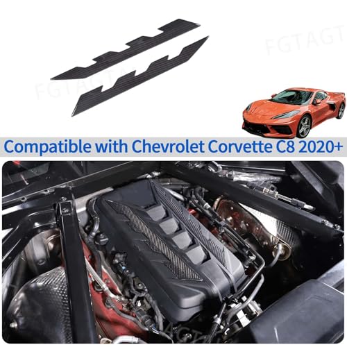 Tira de fibra de carbono real con logotipo de panel Corvette C8 6