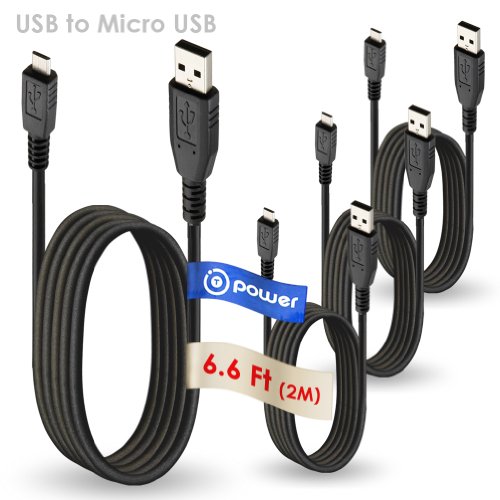 T POWER 4 x pcs 6.6 ft Compatible with for Micro-USB to USB Cable Compatible with Asus EEE MeMO Pad Smart LG Google Nexus Samsung Galaxy 3 Transformer T100 Tablet PC Tab Data Sync Charging Cord