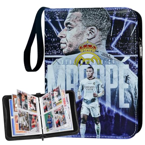 Image of PATPAT 400 Pockets Soccer Cards Binder Fly Emirates Cover Star Cards Storage Bag Waterproof PU Cover Zipper Card Organzier Holder Multi Purpose Card Organizer for Game Trade,Collectible