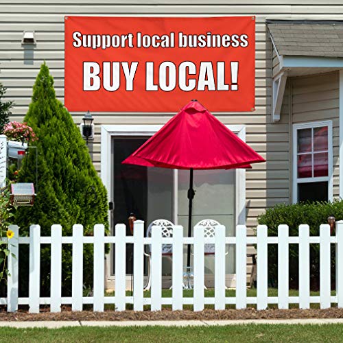 Vinyl Banner Multiple Sizes Support Local Business Buy Business Outdoor Weatherproof Industrial Yard Signs 4 Grommets 24x48Inches