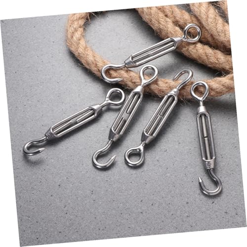 MAGICLULU 5pcs Tensores para cables de acero inoxidable 304 M5 para cercas, sombra, tienda e instalación de cuerdas miniatura 6