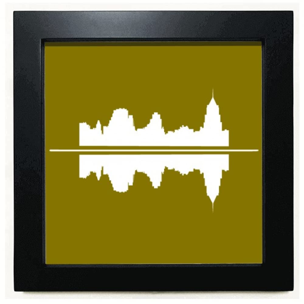 Symbolic Reflections Pagodas Urban Landscape Architecture Black Square Frame Picture Wall Tabletop