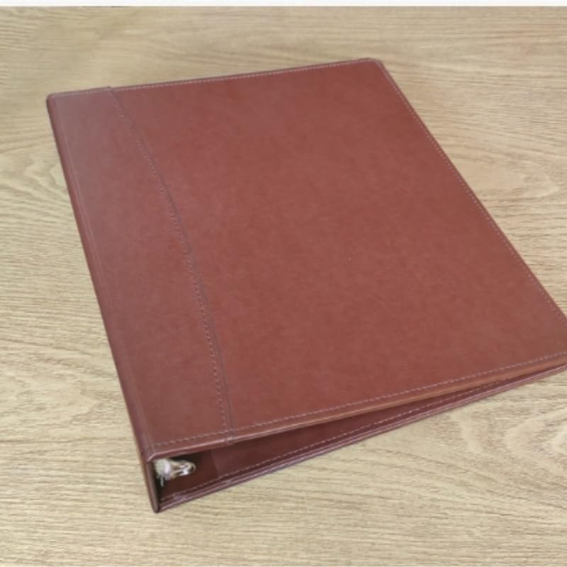 Travel Growth Commemorative Book ﻿ Office PU Leather Folder Certificate Storage Folder Loose Leaf Folder Applicable to Photos, Receipts, Star Cards, etc(D,28.2 * 30 * 5cm)
