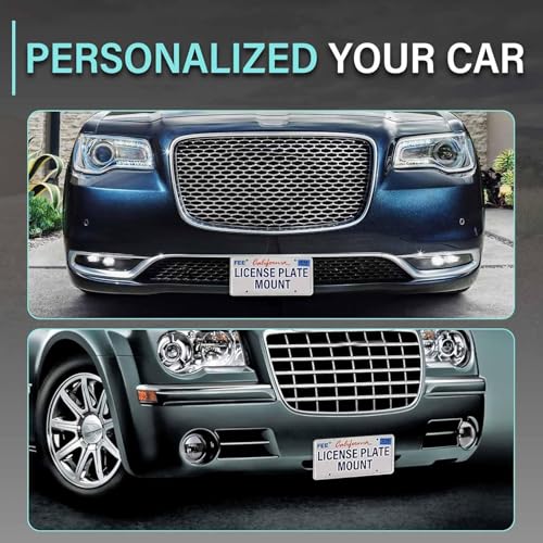 No Drill Front Grille License Plate Frames License Plate Mount Bracket Holder Relocator Compatible with 2015-up Chrysler 300 LCI by DXIUORF - Image 6