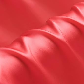 Watermelon Red 100% Pure Silk Charmeuse Fabrics Solid Silk Satin Fabric by The Metre for Sewing Width 114cm