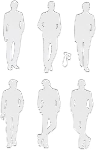 Miniatura 4 de Briartw 6 piezas de troqueles de corte profesionales geniales para hombres en relieve, plantillas para álbumes de recortes, álbumes de fotos,