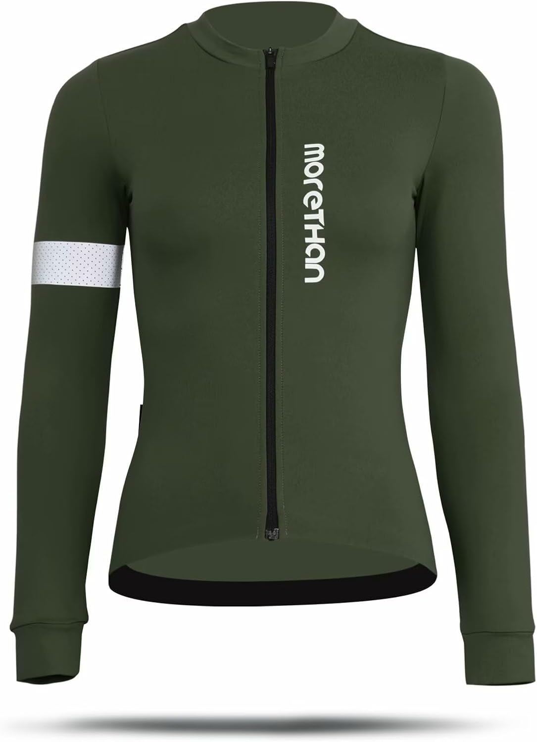 [Morethan] サイクルジャージ 裏起毛 長袖 秋 冬 レディース サイクルウェア (遠赤外線保温/バックポケット / 10～